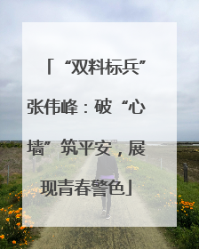 “双料标兵”张伟峰：破“心墙”筑平安，展现青春警色