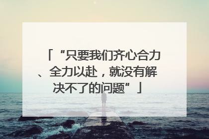 “只要我们齐心合力、全力以赴，就没有解决不了的问题”