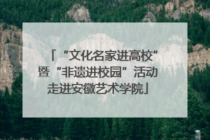 “文化名家进高校”暨“非遗进校园”活动走进安徽艺术学院