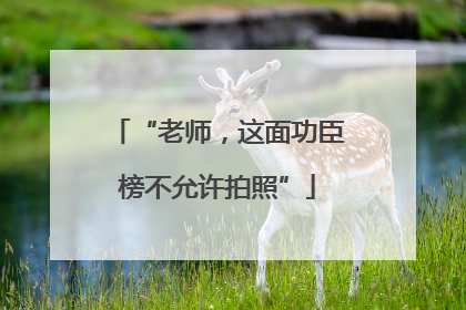 “老师，这面功臣榜不允许拍照”