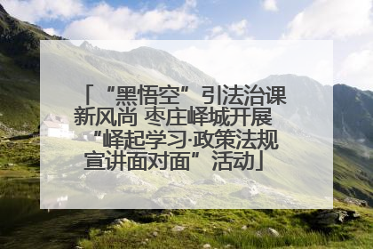 “黑悟空”引法治课新风尚 枣庄峄城开展“峄起学习·政策法规宣讲面对面”活动