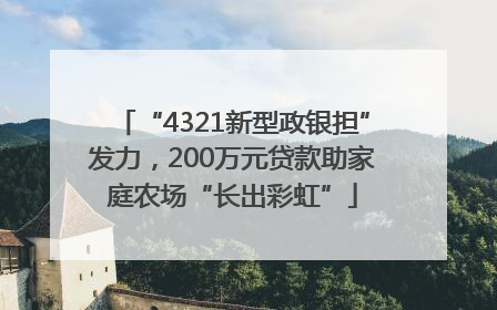 “4321新型政银担”发力，200万元贷款助家庭农场“长出彩虹”