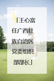 王心富任广西壮族自治区党委组织部部长