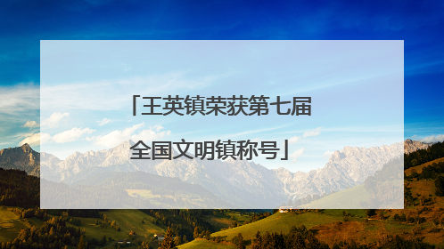 王英镇荣获第七届全国文明镇称号