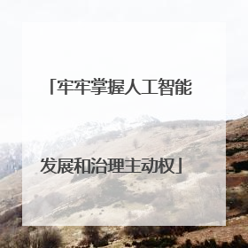 牢牢掌握人工智能发展和治理主动权