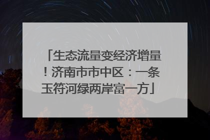 生态流量变经济增量！济南市市中区：一条玉符河绿两岸富一方