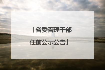 省委管理干部任前公示公告