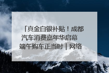 真金白银补贴！成都汽车消费嘉年华启幕 端午购车正当时｜网络中国节·端午