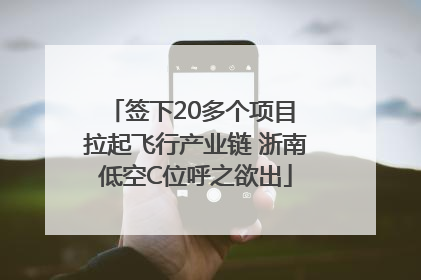 签下20多个项目 拉起飞行产业链 浙南低空C位呼之欲出