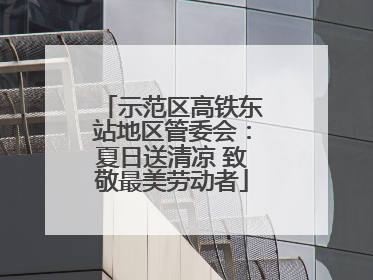 示范区高铁东站地区管委会：夏日送清凉 致敬最美劳动者