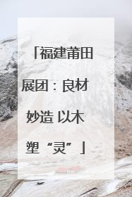 福建莆田展团：良材妙造 以木塑“灵”