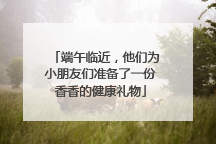 端午临近，他们为小朋友们准备了一份香香的健康礼物