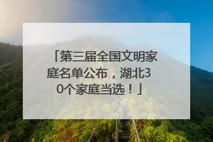 第三届全国文明家庭名单公布，湖北30个家庭当选！