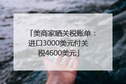 美商家晒关税账单：进口3000美元付关税4600美元