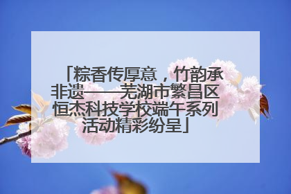 粽香传厚意，竹韵承非遗——芜湖市繁昌区恒杰科技学校端午系列活动精彩纷呈