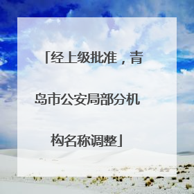 经上级批准，青岛市公安局部分机构名称调整
