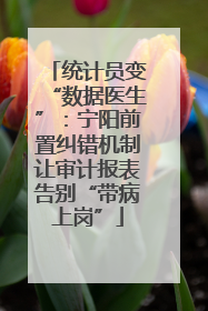 统计员变“数据医生”：宁阳前置纠错机制让审计报表告别“带病上岗”