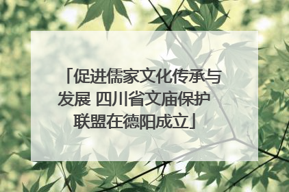 促进儒家文化传承与发展 四川省文庙保护联盟在德阳成立