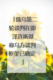 俄乌第二轮谈判在即 泽连斯基称乌方谈判框架已确定