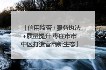 信用监管+服务执法+质量提升 枣庄市市中区打造营商新生态