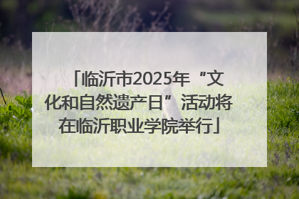 临沂市2025年“文化和自然遗产日”活动将在临沂职业学院举行