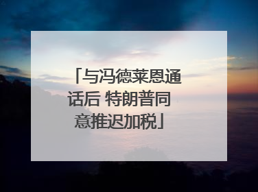 与冯德莱恩通话后 特朗普同意推迟加税
