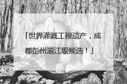 世界灌溉工程遗产，成都彭州湔江堰候选！