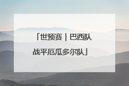 世预赛｜巴西队战平厄瓜多尔队