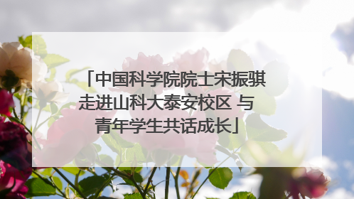 中国科学院院士宋振骐走进山科大泰安校区 与青年学生共话成长