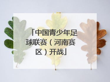 中国青少年足球联赛（河南赛区）开战
