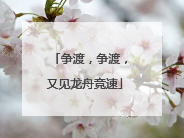 争渡，争渡，又见龙舟竞速