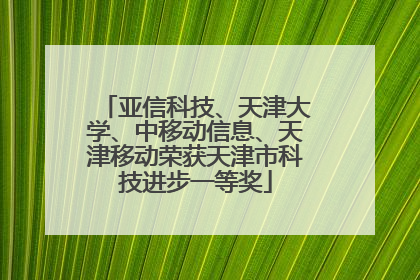 亚信科技、天津大学、中移动信息、天津移动荣获天津市科技进步一等奖