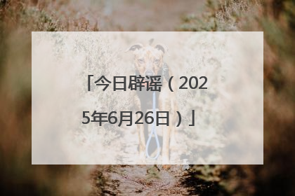 今日辟谣（2025年6月26日）