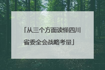 从三个方面读懂四川省委全会战略考量