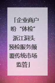 企业商户盼“体检” 浙江洞头预检服务颠覆传统市场监管