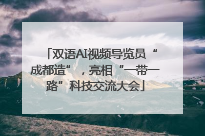 双语AI视频导览员“成都造”，亮相“一带一路”科技交流大会