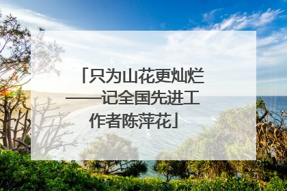 只为山花更灿烂——记全国先进工作者陈萍花