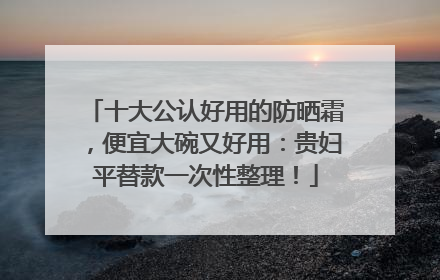 十大公认好用的防晒霜，便宜大碗又好用：贵妇平替款一次性整理！