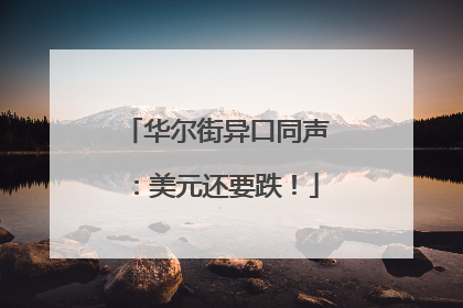 华尔街异口同声：美元还要跌！