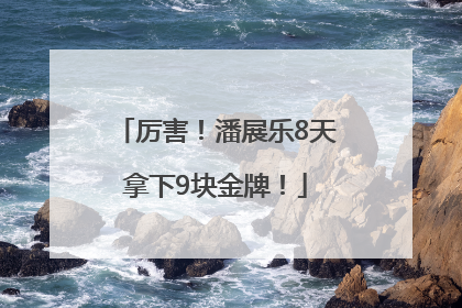 厉害！潘展乐8天拿下9块金牌！