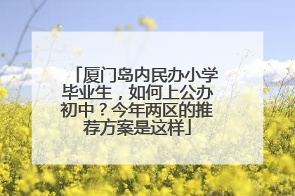 厦门岛内民办小学毕业生，如何上公办初中？今年两区的推荐方案是这样