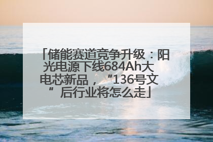 储能赛道竞争升级：阳光电源下线684Ah大电芯新品，“136号文”后行业将怎么走