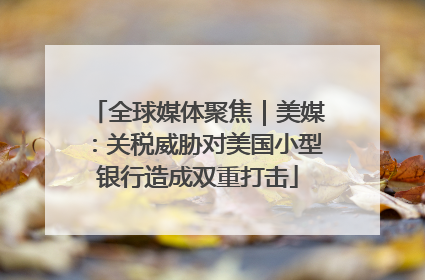 全球媒体聚焦｜美媒：关税威胁对美国小型银行造成双重打击