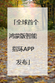 全球首个鸿蒙版智能指环APP发布