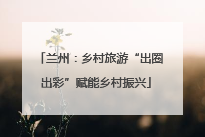 兰州：乡村旅游“出圈出彩”赋能乡村振兴