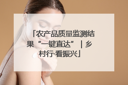 农产品质量监测结果“一键直达”｜乡村行·看振兴