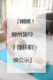 刚刚！柳州领导干部任职前公示