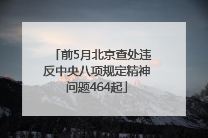 前5月北京查处违反中央八项规定精神问题464起