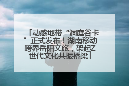 动感地带“洞庭谷卡”正式发布！湖南移动跨界岳阳文旅，架起Z世代文化共振桥梁