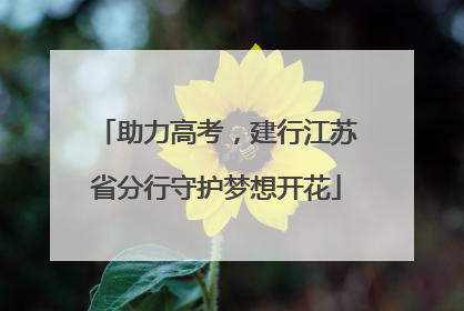 助力高考，建行江苏省分行守护梦想开花